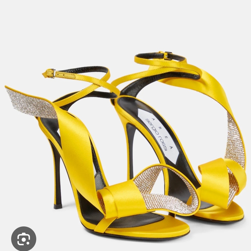 Sergio Rossi Yellow Heels Stiletto Sandals